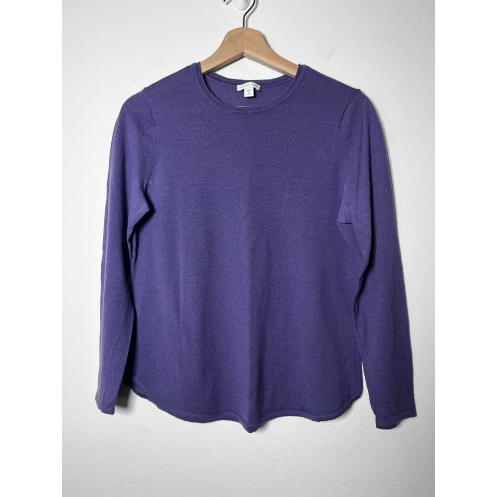 J. Jill Merino Wool‎ Crew Neck Sweater in Purple Lightweight size medium petite